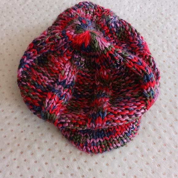 Beautiful 90's vintage multicolored Slouchy beanie hat cap - Picture 11 of 13